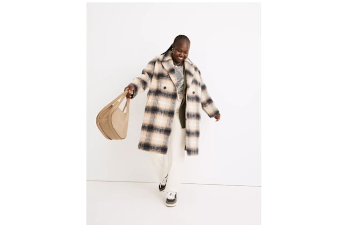 Courton Cocoon Coat in Plaid